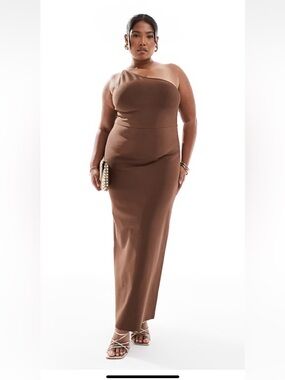 ASOS curve one shoulder bandage Maxi Dress